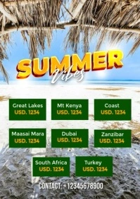 White Joyful Summer Vibes Tour Agency A3 template