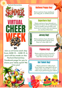 White Joyful Summer Virtual spirit Week A4 template