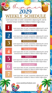 White Joyful summer Weekly Schedule Instagram Story template