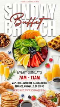 White Joyful Sunday Brunch Buffet Instagram Story template