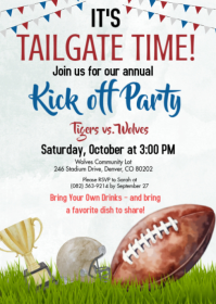 White Tailgate Party A6 Template