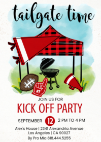 White Tailgate Party A6 Template