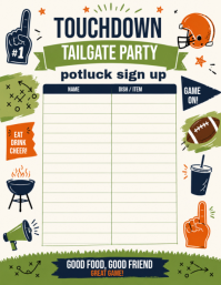 White Joyful Tailgate Party Potluck Flyer Ulotka (US Letter) template