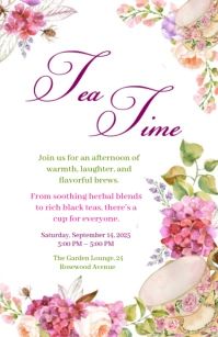 White Joyful Tea Time Tabloid Tabloide template