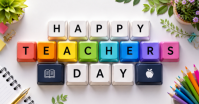 White Teacher's Day Celebration Facebook 共享图片 Template