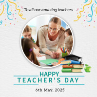 White Joyful Teacher's Day  Instagram Post Instagram-Beitrag template