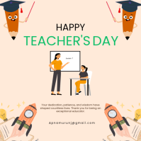 White Teacher's Day Wpis na Instagrama Template