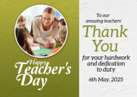 White Joyful Teacher's Day  Postcard template