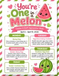 White Joyful Teacher & Staff Appreciation Week Flyer Løbeseddel (US Letter) template
