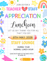 Blanco Teacher and Staff Appreciation Luncheon Flyer Template