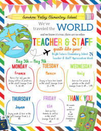 White Joyful Teacher and Staff Appreciation Week Flyer template