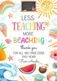 White Joyful Teacher Appreciation A4 template