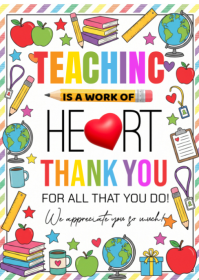 White Teacher Appreciation A6 Template