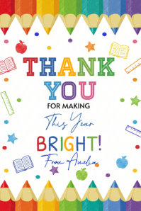 White Joyful Teacher Appreciation Banner 4' × 6' Banier 4’×6’ template