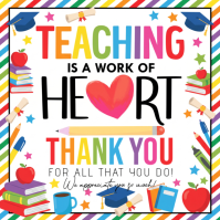 White Teacher Appreciation Quadrado Template