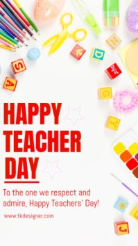 White Joyful Teacher Day Instagram Story template