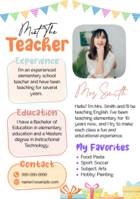White Teacher Introduction A4 Template