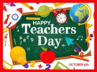 White Joyful Teachers Day , Happy Teachers Day Flyer Yard Sign Gartenschild template
