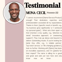White Joyful Testimonials  Square (1:1) template