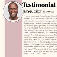 White Joyful Testimonials  Square (1:1) template