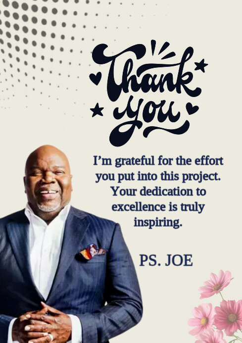 White Joyful Thank You A4 template