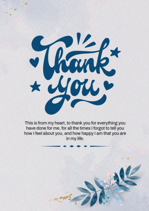 Copy of White Joyful Thank You Card A4 | PosterMyWall