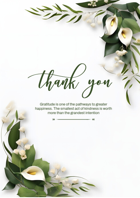Copy of White Joyful Thank You Card A4 | PosterMyWall
