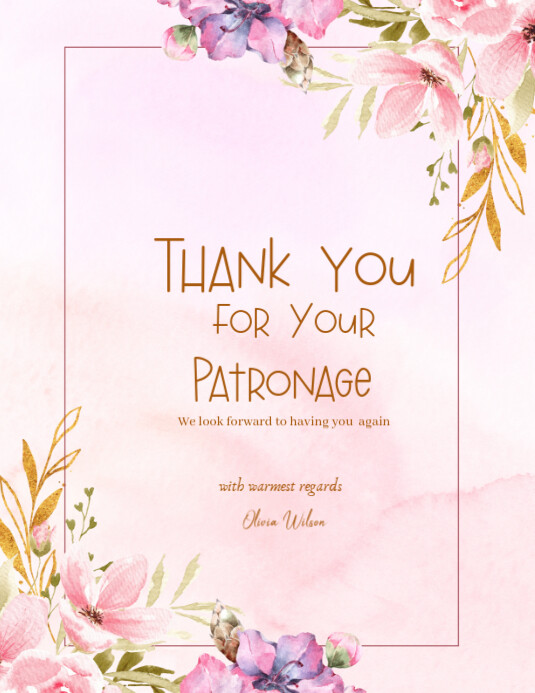 White Joyful Thank You Card  Flyer (us Letter) 传单(美国信函) template