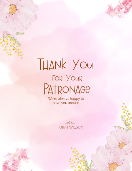 White Joyful Thank You Card Flyer (us Letter) Template | PosterMyWall
