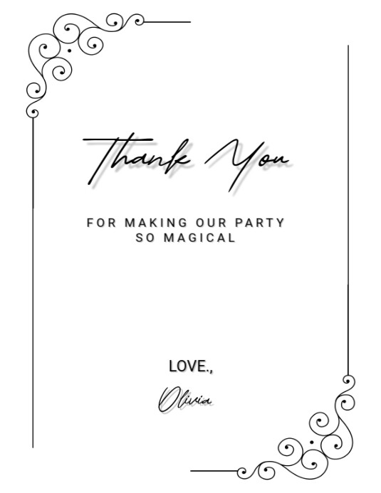 White Joyful Thank You Card Flyer (us Letter) Template | PosterMyWall