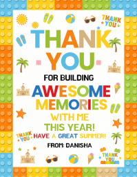 White Joyful Thank You Card Flyer Ulotka (US Letter) template