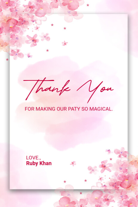 Copy of White Joyful Thank You Card Poster | PosterMyWall