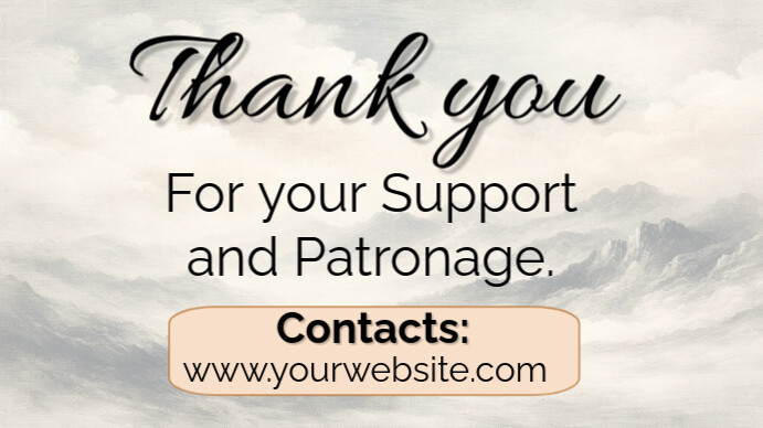 White Joyful Thank You Digital Display (16:9) Template | PosterMyWall