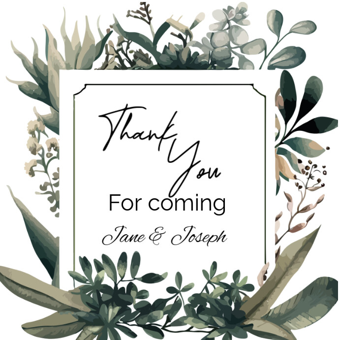 White Joyful Thank You For Coming Instagram Post Template | PosterMyWall