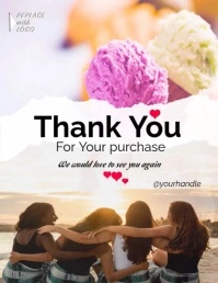 White Joyful Thank You For Patronage vid Pamflet (Letter AS) template