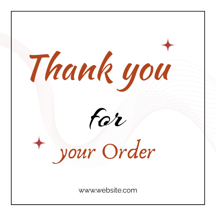 White Joyful Thank You For Your Order And Pat Template | PosterMyWall