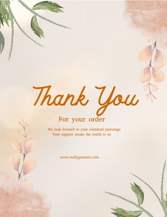 Copy of White Joyful Thank You For Your Order Flyer (us Letter ...