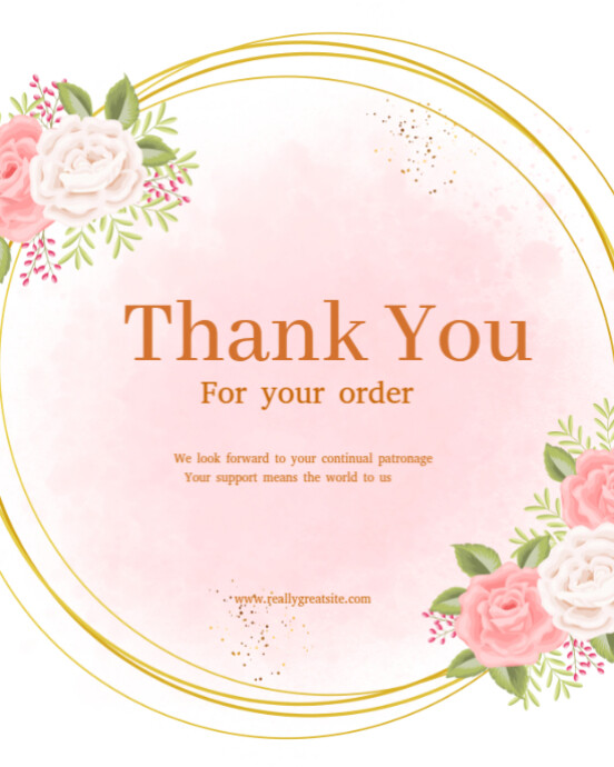 White Joyful Thank You For Your Order Instagram Portrait Template ...
