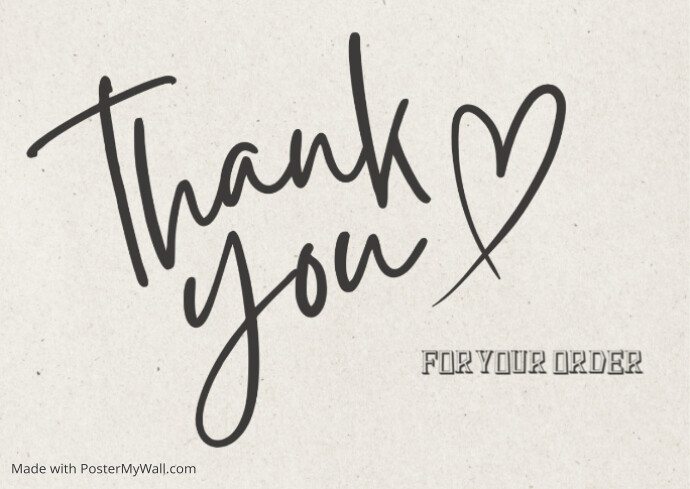 Copy of White Joyful Thank You For Your Order Postcard | PosterMyWall
