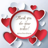 White Joyful Thank You For Your Order Square (1:1) template