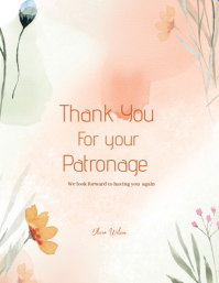 White Joyful Thank You For Your Patronage  Flyer (us Letter) template