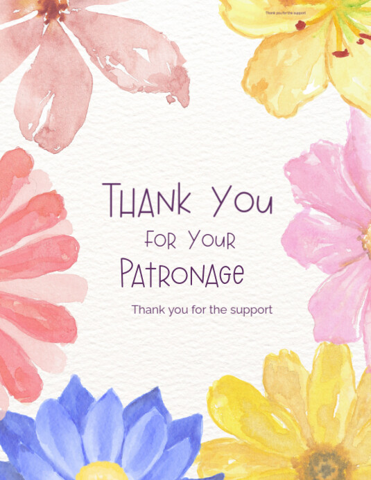 Copy of White Joyful Thank You For Your Patronage Flyer (us Letter ...