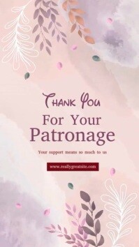 White Joyful Thank You For Your Patronage Video  Digital Display (9:16) template
