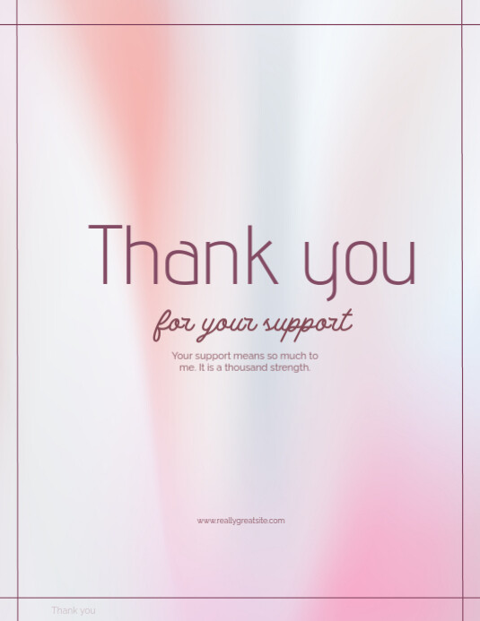 White Joyful Thank You For Your Support Cards Flyer (us Letter) Modelo ...