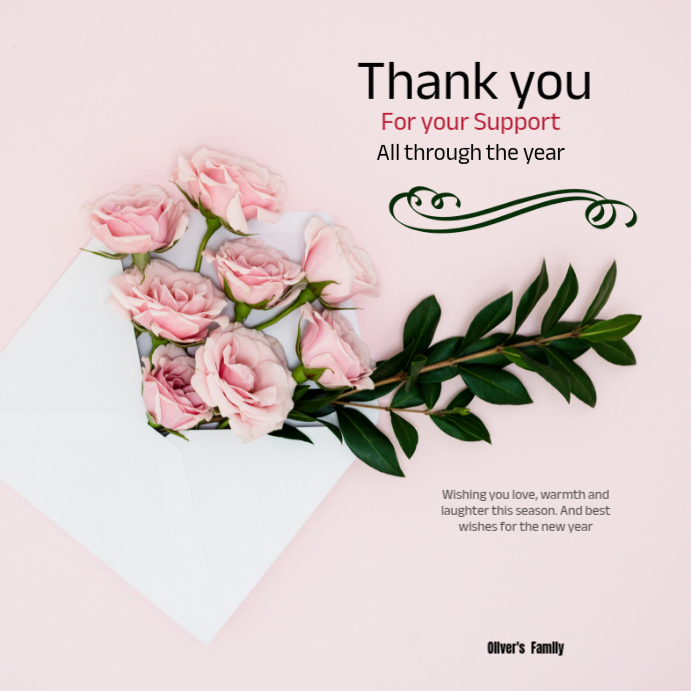 White Joyful Thank You For Your Support This Year Instagram Post ...