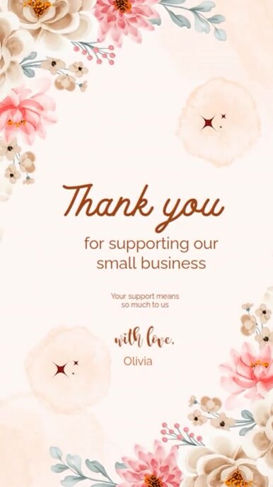White Joyful Thank You For Your Support Video Digital Display (9:16) template