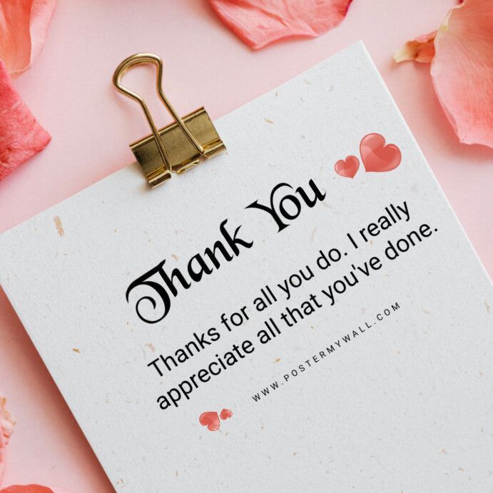 Copy of White Joyful Thank You Instagram Post | PosterMyWall