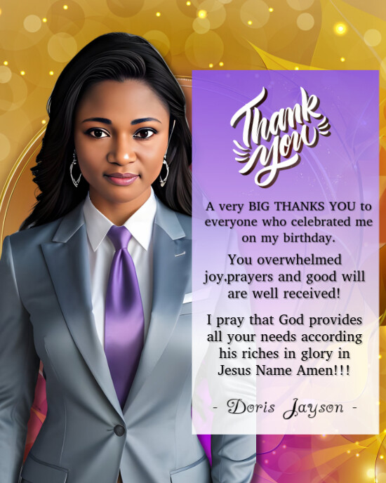 Copy of White Joyful Thank You Message Instagram Portrait | PosterMyWall