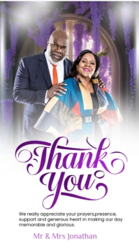 White Joyful  Thank You Message Instagram Story template
