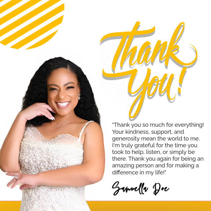 Copy of White Joyful Thank You Post Square (1:1) | PosterMyWall